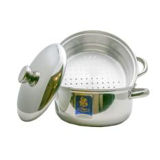 BIMA Prima Pot &Steamer/Panci Kukus/Dandang Kukusan 2 Susun Stainless 304 26 CM B2007026SS - Perak