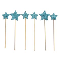 Ulang Tahun Sayang Bendera Pataka Picks Shower Kit Puncak Kue Dekorasi Pesta Picks Biru