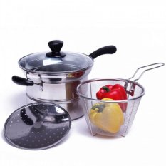 Bistro Penggorengan Fryer 3 in 1 - Bisa Menggoreng Mengukus Merebus - Silver