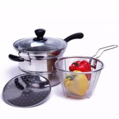 Bistro Penggorengan Fryer 3 in 1 Stainless Steel - Goreng/ Kukus/ Rebus