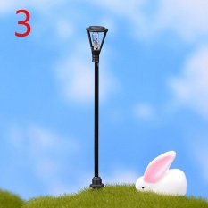 Hitam Lampu Jalan Miniatur Rumah Boneka Taman Fairy PASANG SENDIRI Tanaman Pot Bunga Dekorasi Hitam-Intl