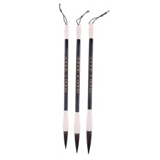 BolehDeals 3 Pieces Kayu Sikat Kaligrafi Tiongkok Terengah-engah Kanji Menulis Alat #3-Internasional