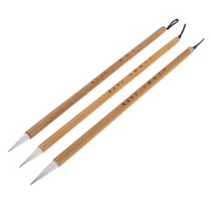 BolehDeals 3 Pieces Kayu Sikat Kaligrafi Tiongkok Terengah-engah Kanji Menulis Alat #9-Internasional