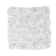 BolehDeals 42 Cm Bantal Sarung Bantal Satin Dekorasi Rumah Sofa Bunga Lempar untuk Review Mobil Putih
