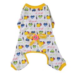 BolehDeals Pakaian Katun Bandung Photo: “Anjing Peliharaan Piyama Lembut Jumpsuit Kartun Kuning S