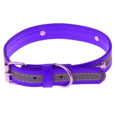 BolehDeals Sabuk Kulit PU Tulang Bandung Photo: “anjing Hewan Peliharaan Tai Leher Kait Keselamatan Reflektif Reflektif For Anjing & # 45; Ungu
