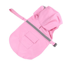 BolehDeals Reflektif Hujan Anjing Jaket Mantel Hujan Ponco Jas Hujan Berkerudung Pink-S-INTL