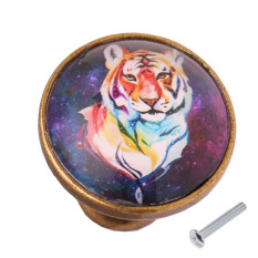 BolehDeals Round Zinc Alloy Door Drawer Cabinet Wardrobe Knob Pull Handle Decor Tiger