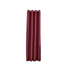 BolehDeals Solid Lubang Atas Kapas Warna Tirai Jendela Panel Buta 132 Cm X 245 Cm Merah Anggur & #45; Internasional