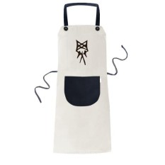 Tulang Prasasti Cina Nama Karakter Luo Memasak Dapur Beige Adjustable Bib Apron Saku Women Pria Chef Hadiah-Intl
