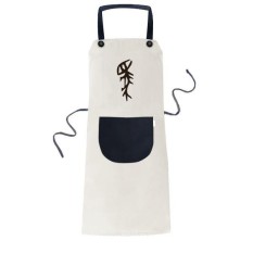 Tulang Prasasti Cina Nama Karakter Ma Memasak Dapur Beige Adjustable Bib Apron Saku Women Pria Chef Hadiah-Intl