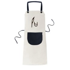 Tulang Prasasti Cina Nama Karakter Shi Memasak Dapur Beige Adjustable Bib Apron Saku Women Pria Chef Hadiah-Intl