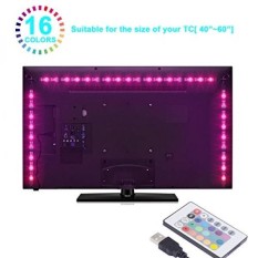 Boomile LED TV Backlight, USB LED Strip Lights 6.56ft 2M 5050 RGB Light Strips Kit Bias Lighting with Remote Control for HDTV, Flat Screen TV Accessories Desktop Monitors PC, Multi Color - intl