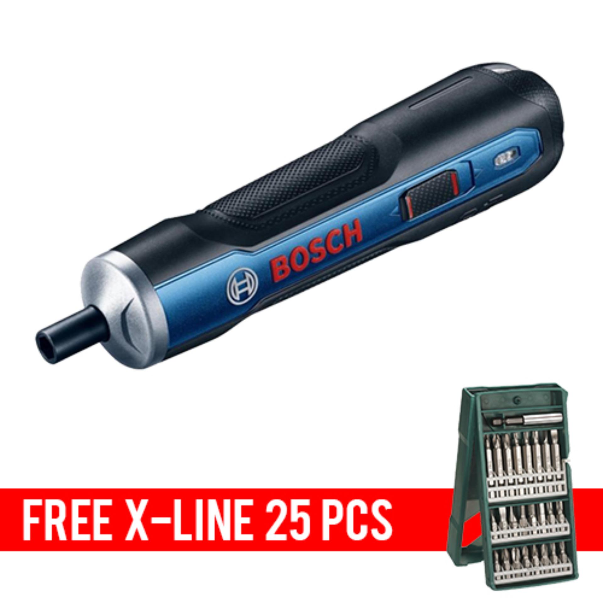 Bosch GO 3.6V Mesin Obeng Baterai Free X-line 25 Pcs