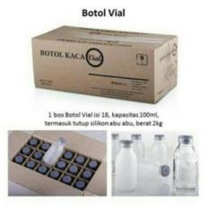 Botol Asi Kaca Vial 120ml - 18pc botol Kaca Tutup Karet