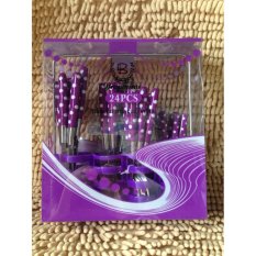 Bravourus Sendok Set Polkadot Kecil Stainless Steel - 24 pcs – Ungu