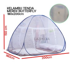 Butterfly Kelambu Tenda 180x200 cm Kelambu Tidur Kelambu Kasur Lipat Kelambu Anti Nyamuk Kasa Nyamuk Kelambu Portable - Lazpedia