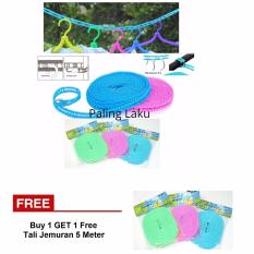 BUY 1 GET 1 Tali Jemuran 5 meter Serbaguna - Baju Handuk Hanger - Gantungan Baju Multi Colour