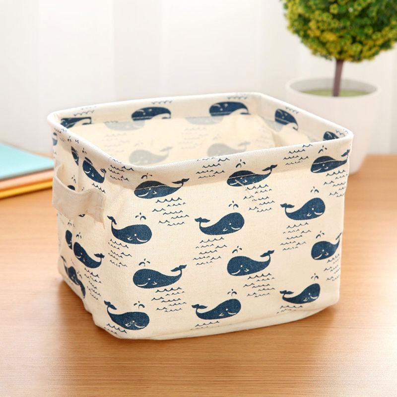 BUY IN COINS Cute Linen Meja Kotak Penyimpanan Pemegang Perhiasan Kosmetik Stationery Organizer Case