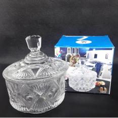 Candy Jar Bowl Toples Kaca Kue Tempat Permen Crystal Glass Gift
