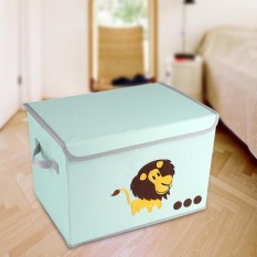 Kartun Persik Kulit + Bukan Tenunan Penyimpanan Kain Tas Kotak Foldabe Case Mainan Pakaian Organizer Lion-Intl