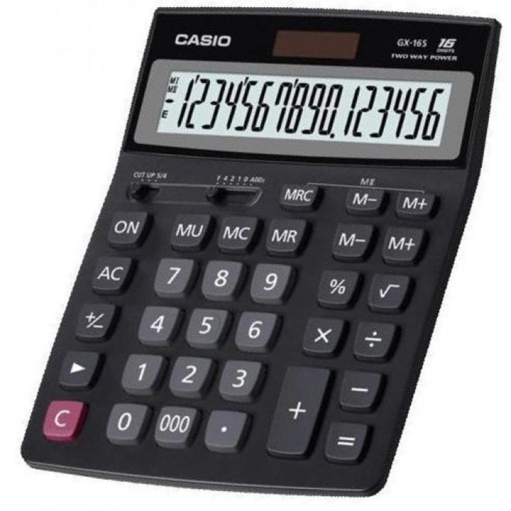 Casio Kalkulator 16 Digit GX-16S Original - Hitam 