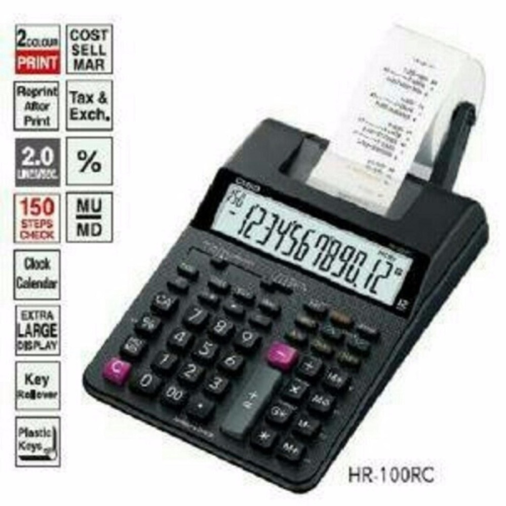 Casio Kalkulator Calculator HR-100RC HR100RC Print Printing Struck Struk Ori Original Foto Asli..