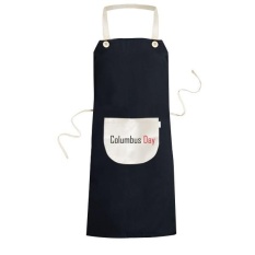 Merayakan Columbus Hari Berkat Festival Holiday Gala Perayaan Huruf Memasak Dapur Hitam Bib Celemek dengan Saku untuk Women Pria Chef Hadiah-Intl