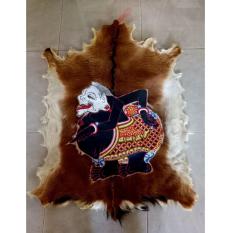Central Kerajinan Lukisan Wayang Semar Kulit Kambing Full Body 77x55cm - Hitam