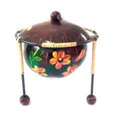 Central Kerajinan Toples Batok Kelapa Motif Bunga