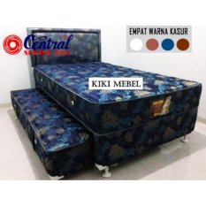 Central Spring Bed Deluxe 2 In 1 Florida Komplit Set 100x200 Motif Sandaran Kotak – Red – Free Ongkir Jakarta