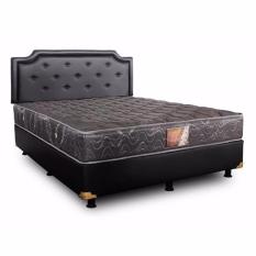Central Springbed Deluxe Qatar Fabric HB Calista Oscar Hitam Divan Oscar Hitam Size 160 x 200 - Full Set - Khusus Jabodetabek
