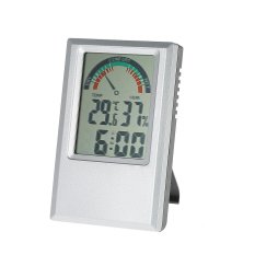 C/�F Digital Suhu Kelembaban Meter Alarm Clock Max Min Nilai Tingkat Kenyamanan Display-Intl