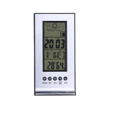 Chechang Multi Fungsi Dalam Humidity Monitor Higrometer Meja Tulis Digital Termometer dengan Tampilan LCD Lunar Phase Ramalan Cuaca Kalender Alarm jam Fungsi Tunda-Internasional