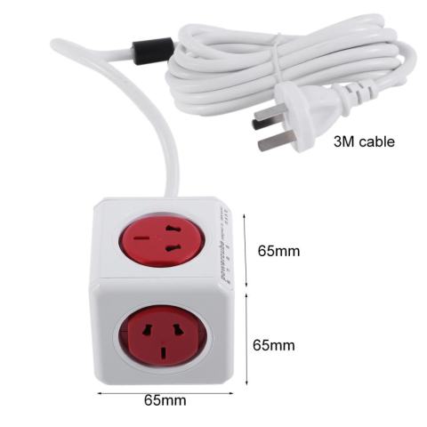 CHEER untuk Allocacoc PowerCube Power Socket Adapter EU/US Plug Smart Home Office 3 Meters Extension Line-Intl 6