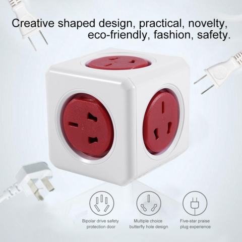 CHEER untuk Allocacoc PowerCube Power Socket Adapter EU/US Plug Smart Home Office 3 Meters Extension Line-Intl 2