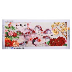 Intan Bordir Cina 5D Lukisan 9 Ikan Lintas Stitch Dekorasi Dinding Yang Dibetulkan-Intl