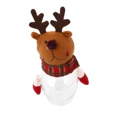 Christmas Candy Sugar Box Santa Elk Snowman Xmas Botol Jar Wadah Hadiah-Intl