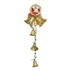 Natal Hanging Jingle Bell Ornamen Pohon Natal Dekorasi Rantai Stringparty Hadiah Dekorasi Pohon (Emas)-Intl