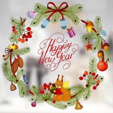 Christmas Living Room Xmas Santa Claus Snowman Elk Wall Stickers Window Decor - intl