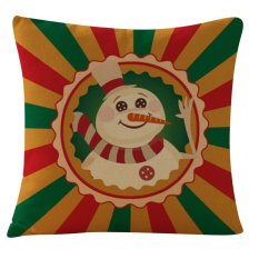 Natal Cetakan Manusia Salju Mewarnai Kasur Sofa Dekorasi Rumah Penutup Bantal Sarung Bantal-Intl