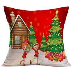 Natal Sofa Bed Home Decor Bantal Sarung Bantal-Internasional