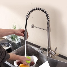 Chrome Selesai Mixer Tap Spring Single Lever Sigi Semprot Dapur Mandi Keran-Internasional