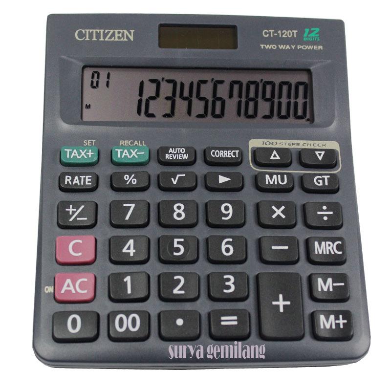Citizen CT-120T Kalkulator Penghitung Chek and Correct 12 Digit 2 Power