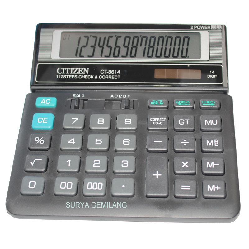 Citizen CT-8614 Kalkulator Penghitung 14 Digit 2 Power Check and Correct