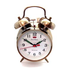 City Sonic WZ002-D Mekanis Tradisional Alarm Clock (Brassy)-Intl