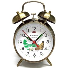 City Sonic WZ004-D Mekanis Tradisional Alarm Clock (Brassy)-Intl