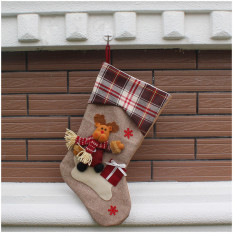 Classic Christmas Stocking Dekorasi Stocking Dekorasi Musiman Kidsgift Casing Kaos Kaki, Xmasdekorasi (Reindeer) Diou-Socks-0007-Intl