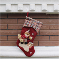 Classic Christmas Stocking Dekorasi Stocking Dekorasi Musiman Kidsgift Casing Kaos Kaki, Xmasdekorasi (Snowman) Diou-Socks-0009-Intl