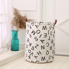 Clearance Harga Sunweb Pakaian Selimut Kids Toy Besar Laundry Kanvas Tas Penyimpanan Keranjang dengan Handle (Hitam)-Intl
